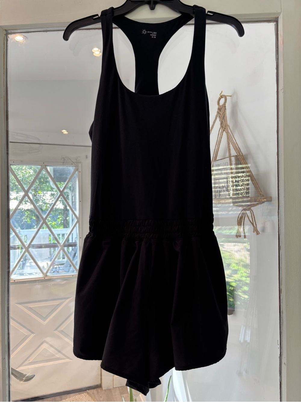 Offline by Aerie Black Racerback Romper